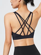 Sports Bra for Women, Criss-Cross Back Padded Strappy Sports Bras Medium Support Yoga Bra Sai Feel